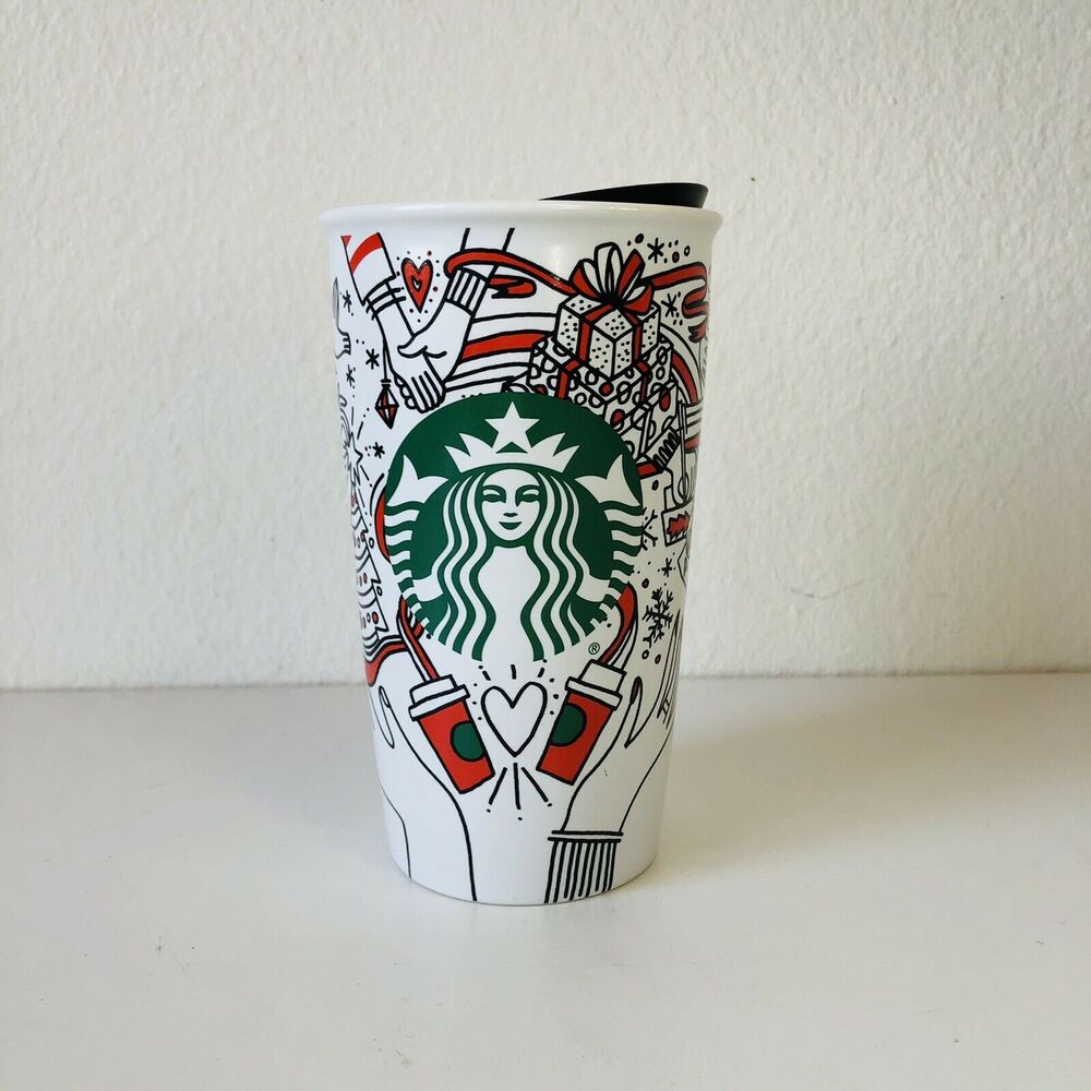 HTF Starbucks 2017 Holiday Doves CoffeeTravel Mug
